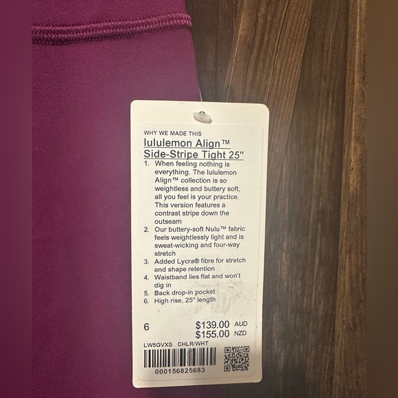 099 Lululemon Align High-Rise Side-Stripe Tight 25" NWT - Picture 2 of 6